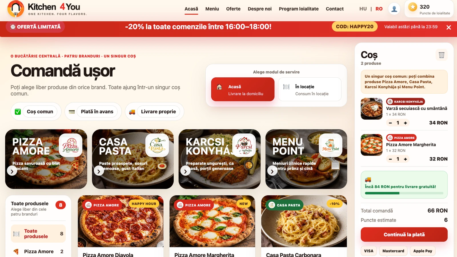 Restaurant ordering system demo