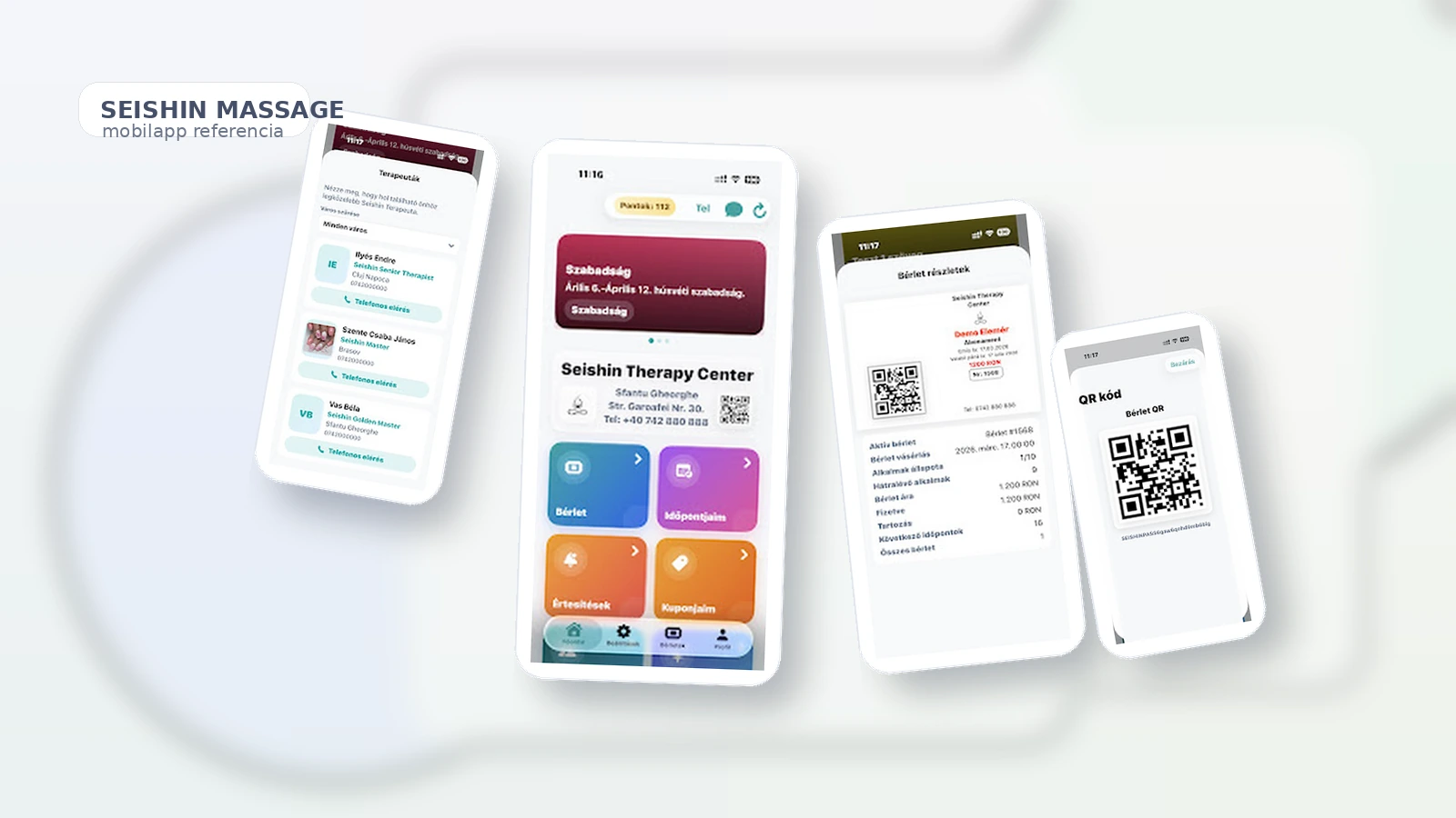 Seishin Massage mobile app and client system